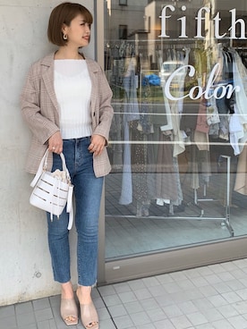 「アイテム（セットアップ）」を使った、ふじこさん（レディース・168cm）の春コーディネート