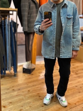 「ウエスタンシャツ」｜「アイテム（財布/小物）」を使った、USboarder matsushitaさん（メンズ・172cm）の春コーディネート