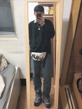 「ALDO（アルド）のアイテム」を使った、Eddie Linさん（メンズ・170cm）の秋コーディネート