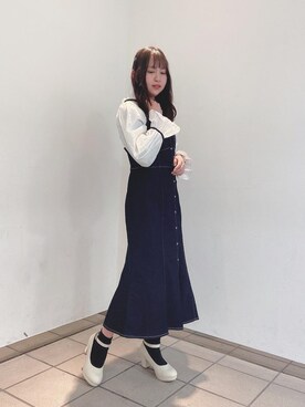 「でにむ」｜「アイテム（パンプス）」を使った、cocoさん（レディース・155cm）の冬コーディネート