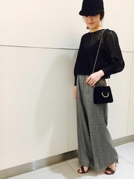 「おでかけ」｜「アイテム（キャップ）」を使った、harukaさん（レディース・158cm）の冬コーディネート