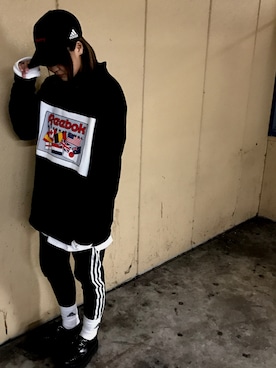「ジャージーパンツ」｜「アイテム（その他シューズ）」を使った、ア ヤ ノさん（レディース・158cm）の冬コーディネート