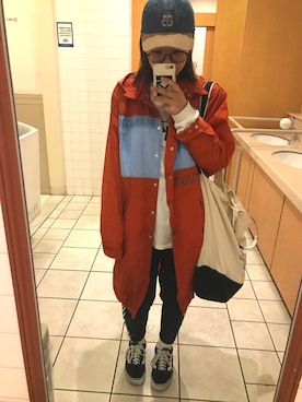 「stussywomen」｜「アイテム（ジャケット/アウター）」を使った、ア ヤ ノさん（レディース・158cm）の春コーディネート