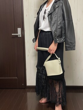 「guundercover」｜「アイテム（スカート）」を使った、nagachiiiさん（レディース・163cm）の春コーディネート