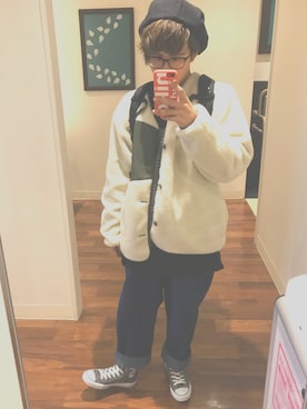 「SENSE OF PLACE by URBAN RESEARCH（センスオブプレイスバイアーバンリサーチ）のアイテム（ハンチング/ベレー帽）」を使った、りくさん（メンズ・163cm）の冬コーディネート