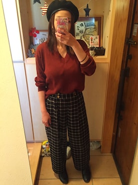 「elvence（エルベンス）のアイテム」を使った、YU-MIさん（レディース・160cm）の冬コーディネート