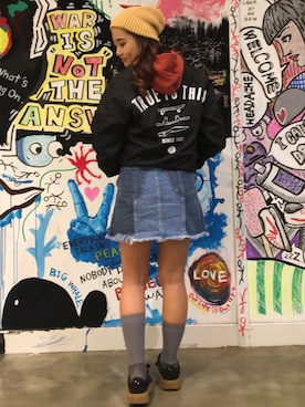 「VOLCOM」｜「アイテム（ブルゾン）」を使った、senllyさん（レディース・153cm）の冬コーディネート
