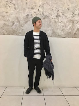「COMOLI（コモリ）のアイテム（モッズコート）」を使った、ナカムさん（メンズ・167cm）の春コーディネート