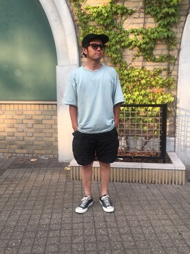 「Hender Scheme（エンダースキーマ）のアイテム（キャップ）」を使った、ナカムさん（メンズ・167cm）の夏コーディネート