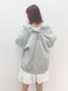 「one after another NICE CLAUP（ワンアフターアナザーナイスクラップ）のアイテム（デニムジャケット）」を使った、saeさん（レディース・159cm）の春コーディネート