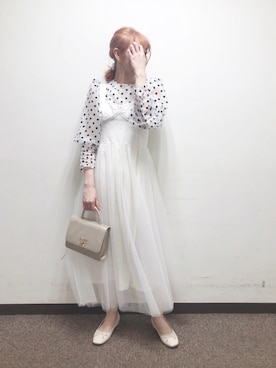 「シア―ブラウス」｜「アイテム（その他）」を使った、saeさん（レディース・159cm）の春コーディネート