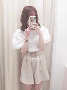 「春ニット」｜saeさん（レディース・159cm）の夏コーディネート
