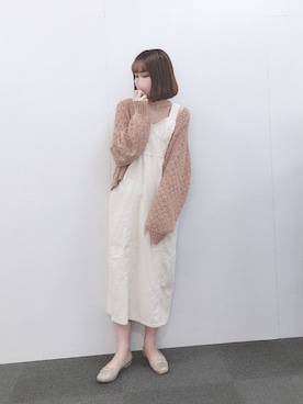 「one after another NICE CLAUP（ワンアフターアナザーナイスクラップ）のアイテム（ジャンパースカート）」を使った、saeさん（レディース・159cm）の秋コーディネート
