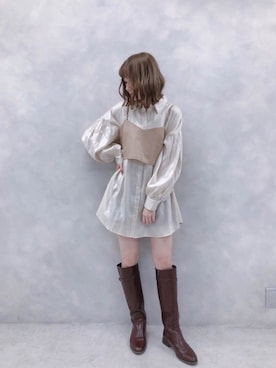 「ビスチェコーデ」｜saeさん（レディース・159cm）の秋コーディネート