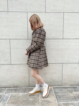 「厚底」｜「アイテム（その他シューズ）」を使った、saeさん（レディース・159cm）の冬コーディネート