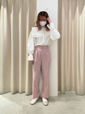 「one after another NICE CLAUP（ワンアフターアナザーナイスクラップ）のアイテム（バレエシューズ、ゴールド系）」を使った、saeさん（レディース・159cm）の春コーディネート