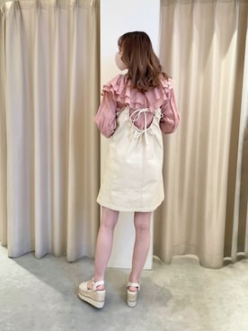 「ミニワンピ」｜saeさん（レディース・159cm）の春コーディネート