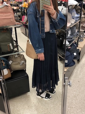 「スポサン」｜「アイテム（デニムジャケット）」を使った、aichinさん（レディース・165cm）の春コーディネート
