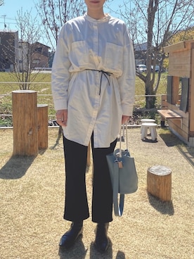 「LOWRYS FARM（ローリーズファーム）のストレッチローヒールブーツ　864274（ブーツ、ブラック系）」を使った、RURIさん（レディース・169cm）の春コーディネート