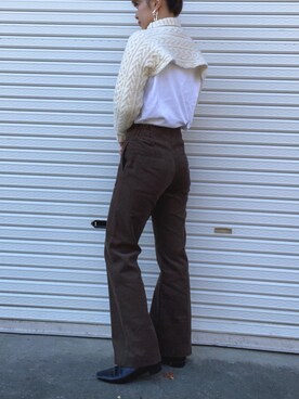 「ZARA（ザラ）のアイテム（ニット/セーター、ホワイト系）」を使った、RURIさん（レディース・169cm）の秋コーディネート