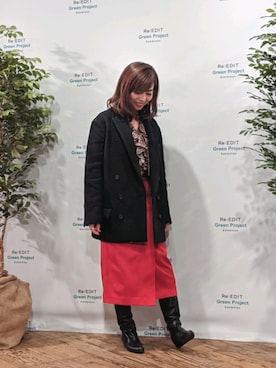 「アイテム（ピーコート）」を使った、愛されワーママスタイル｜YouTubeさん（レディース・156cm・30代）の冬コーディネート