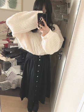 「iPhoneケース」｜「アイテム（ジャケット/アウター）」を使った、🐕さん（レディース・159cm）の冬コーディネート