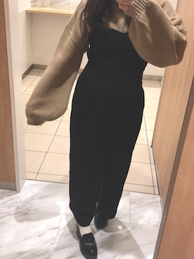 「mysty woman（ミスティウーマン）のアイテム（サロペット/オーバーオール）」を使った、🐕さん（レディース・159cm）の秋コーディネート
