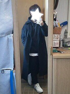 「unrelaxing（アンリラクシング）のアイテム（ピーコート）」を使った、まいさん（メンズ・169cm）の冬コーディネート