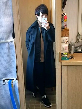 「unrelaxing（アンリラクシング）のアイテム（ピーコート）」を使った、まいさん（メンズ・169cm）の冬コーディネート