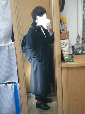 「unrelaxing（アンリラクシング）のアイテム（ピーコート）」を使った、まいさん（メンズ・169cm）の冬コーディネート