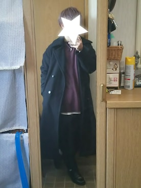 「unrelaxing（アンリラクシング）のアイテム（ピーコート）」を使った、まいさん（メンズ・169cm）の秋コーディネート