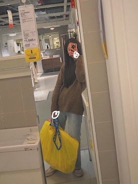 「アイテム（その他トップス、ブラウン系）」を使った、玉蘭さん（レディース・162cm）の春コーディネート