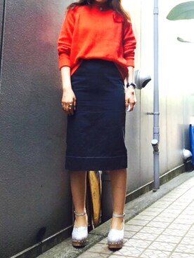 「PRADA（プラダ）のアイテム（スカート）」を使った、suga_さん（レディース・159cm）の春コーディネート