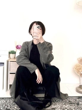 「シルバー」｜「アイテム（チェスターコート）」を使った、tamaさん（レディース・161cm）の秋コーディネート