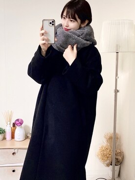 「ap retro（アプレトロ）のアイテム（ノーカラージャケット）」を使った、tamaさん（レディース・161cm）の冬コーディネート