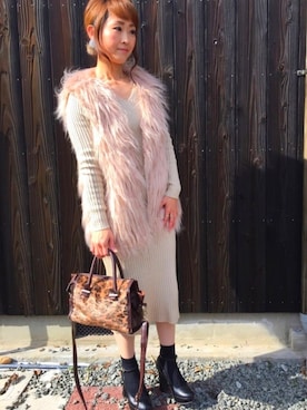 「GRL（グレイル）のアイテム（その他アウター）」を使った、Yuri さん（レディース・155cm）の冬コーディネート