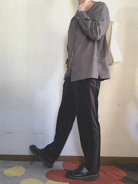 「お買い物」｜「アイテム（トートバッグ）」を使った、yuuutaさん（メンズ・172cm）の冬コーディネート