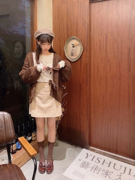 「RUBY AND YOU（ルビーアンドユー）のアイテム（ハンチング/ベレー帽）」を使った、▪️𝑲𝒂𝒈𝒆𝒌𝒐▪️さん（レディース・168cm）の秋コーディネート