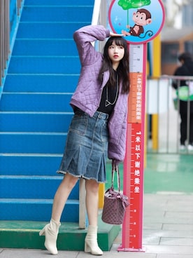 「merry jenny（メリージェニー）のアイテム（ブルゾン）」を使った、▪️𝑲𝒂𝒈𝒆𝒌𝒐▪️さん（レディース・168cm）の冬コーディネート