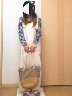 「MALAIKA（マライカ）のアイテム（オールインワン・サロペット）」を使った、maruさん（レディース・157cm）の夏コーディネート
