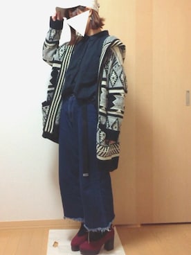 「studio CLIP（スタディオクリップ）のアイテム（チュニック）」を使った、maruさん（レディース・157cm）の冬コーディネート