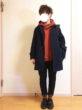 「アイテム（ステンカラーコート）」を使った、namekujiさん（メンズ・167cm・10代）の冬コーディネート