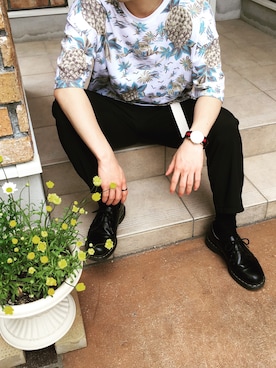 「AKM（エイケイエム）のアイテム（アナログ腕時計）」を使った、namekujiさん（メンズ・167cm）の夏コーディネート