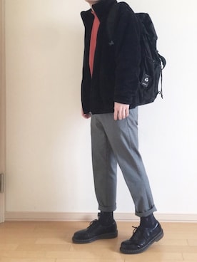 「ロールアップ」｜「アイテム（雑誌）」を使った、namekujiさん（メンズ・166cm）の冬コーディネート