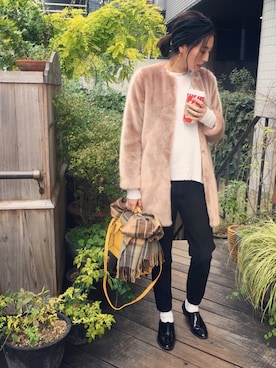 「N.（N. Natural Beauty Basic）（エヌエヌナチュラルビューティーベーシック）のアイテム（その他アウター）」を使った、うえむら あやのさん（レディース・165cm）の冬コーディネート