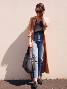 「N.（N. Natural Beauty Basic）（エヌエヌナチュラルビューティーベーシック）のアイテム（シャツワンピース）」を使った、うえむら あやのさん（レディース・165cm）の春コーディネート