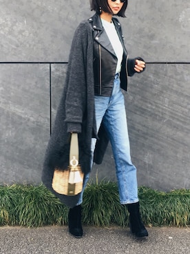 「AMONG（アマング）のアイテム」を使った、うえむら あやのさん（レディース・165cm）の冬コーディネート