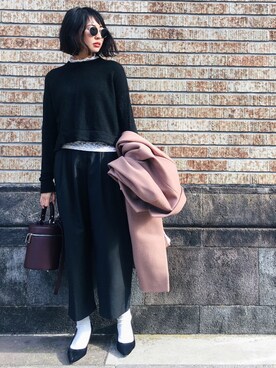 うえむら あやのさん（レディース・165cm）の冬コーディネート