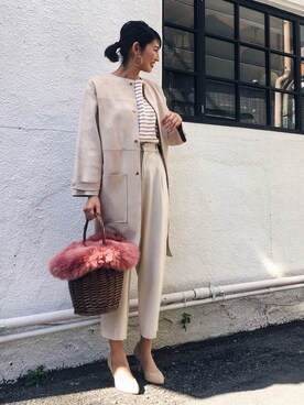 「春コート」｜うえむら あやのさん（レディース・165cm）の冬コーディネート