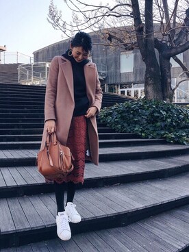 うえむら あやのさん（レディース・165cm）の冬コーディネート